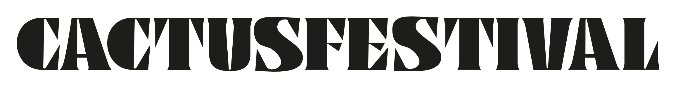 Cactusfestival witte achtergrond zwarte letters